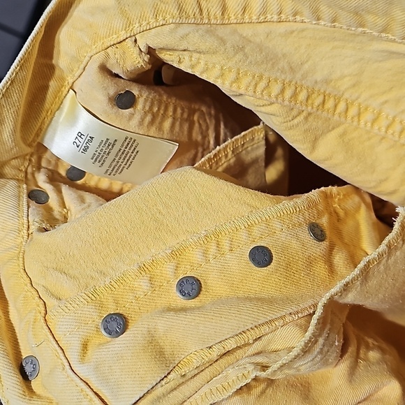 Polo Ralph Lauren Callen High Rise Slim Banana Yellow Jeans Size 27 - Picture 7 of 11